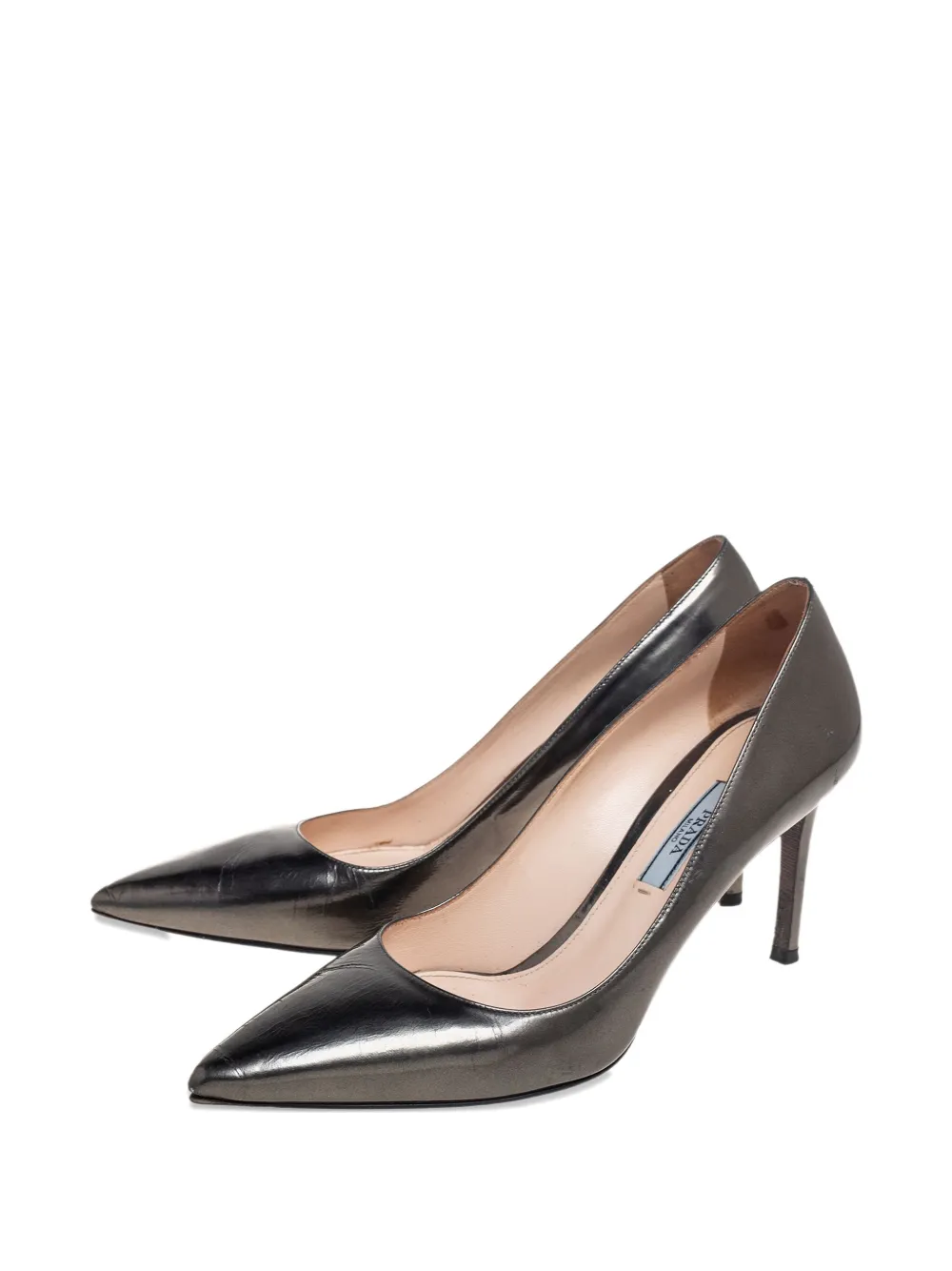Prada Pre-Owned 80 mm leren pumps met hak - Grijs