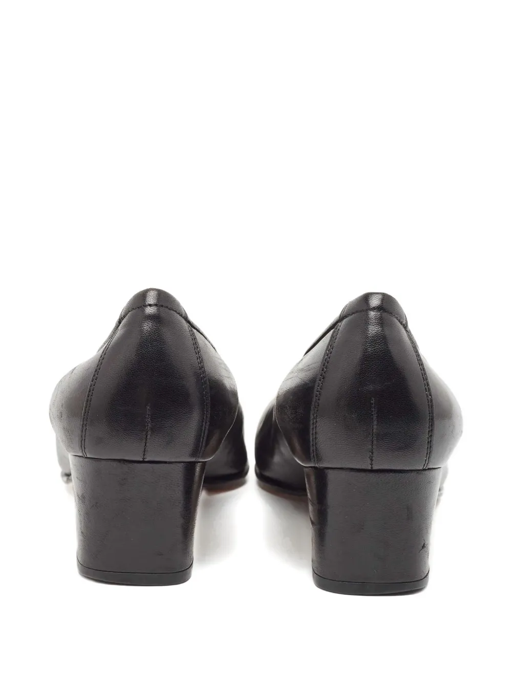 Ferragamo Pre-Owned 1990s 45 mm leren pumps met blokhak Black