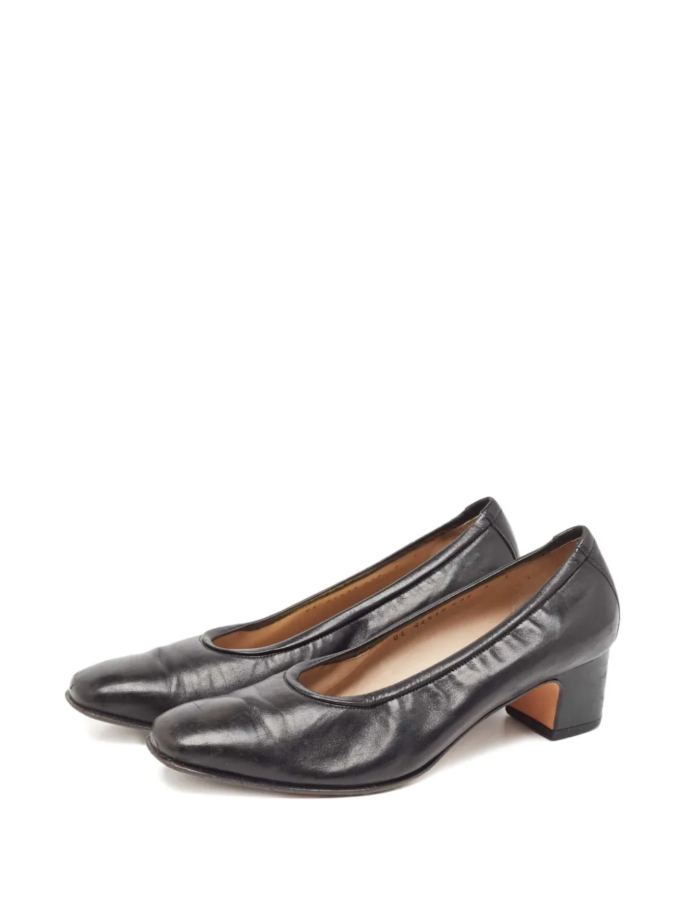 Ferragamo Pre-Owned 1990s 45mm leather block-heeled pumps | Heeled Pumps | Image 2