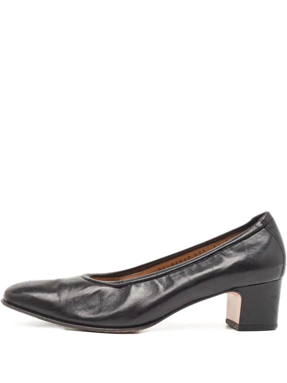 Ferragamo Pre-Owned 1990s 45mm leather block-heeled pumps | Image 1