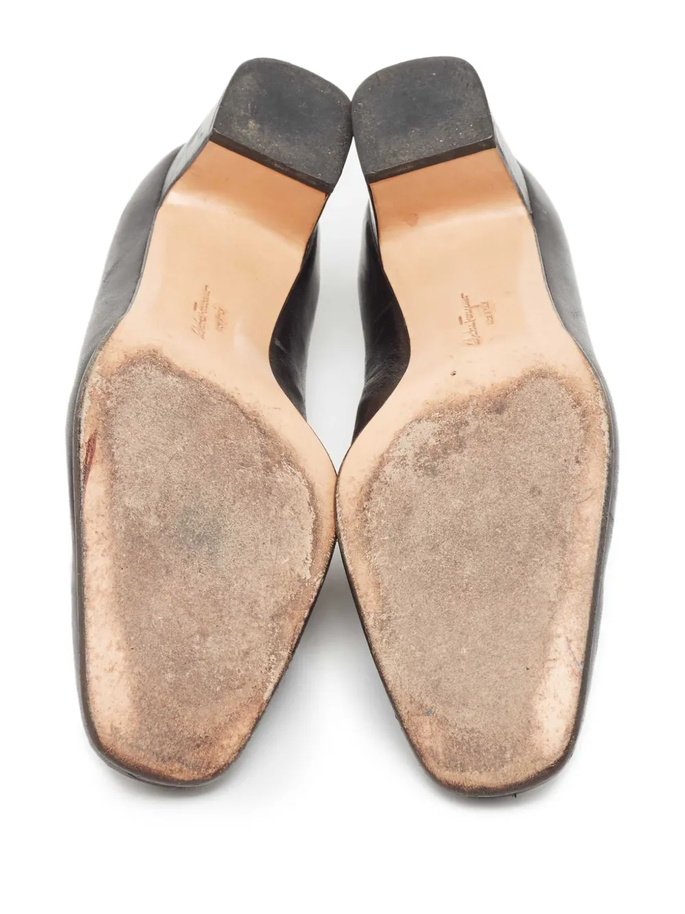 Ferragamo Pre-Owned 1990s 45 mm leren pumps met blokhak Black