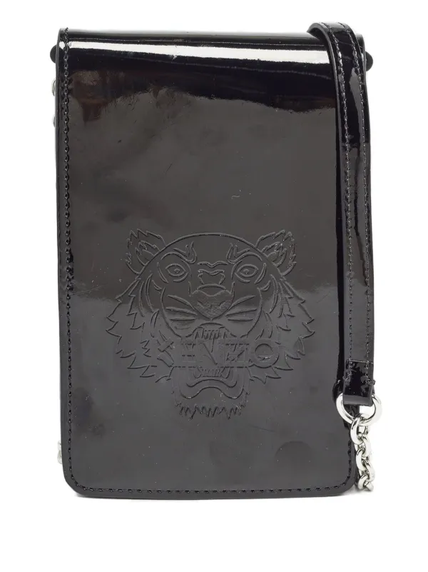 【美品】KENZO ショルダーバッグ 黒 タイガー Kenzo Pre-Owned タイガーヘッド ショルダーバッグ | ブラック