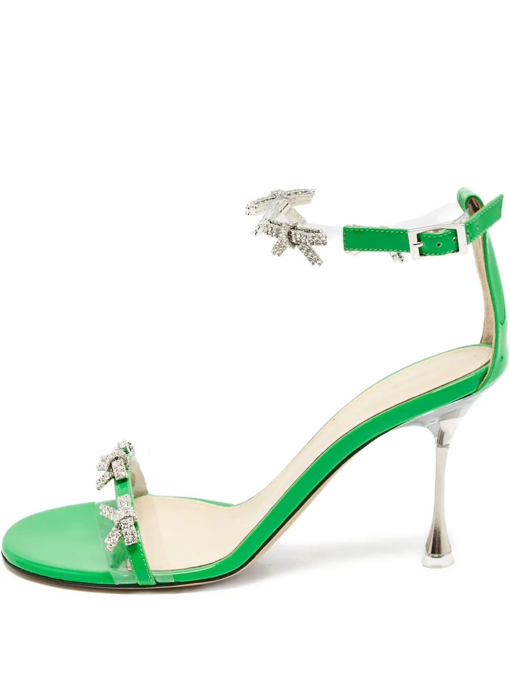 MACH & MACH pre-owned 90mm embellished sandals | Green | Image 1