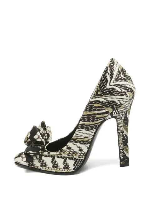 Roberto Cavalli Vintage Gemusterte Pumps mit Schleife