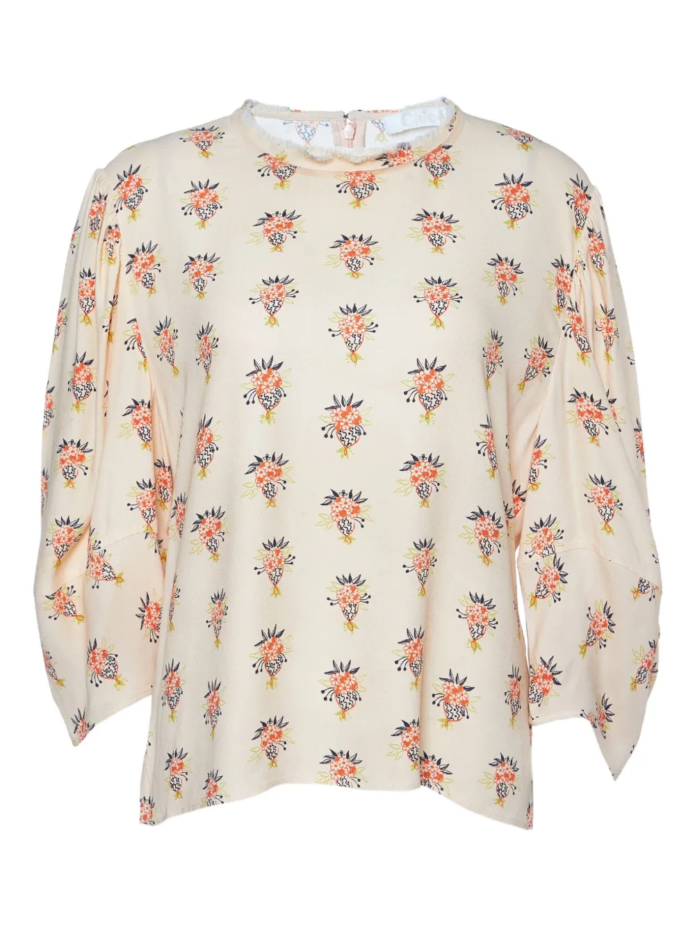 Chloé Pre-Owned floral-print puff-sleeve blouse | Pink | Image 1