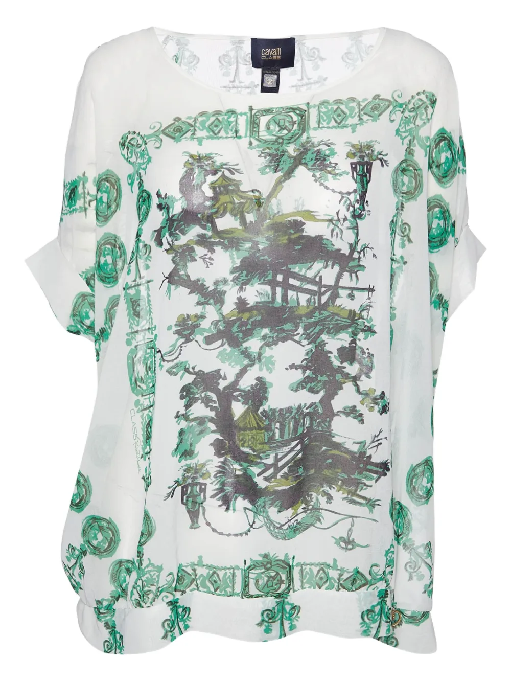 pre-owned graphic-print blouse