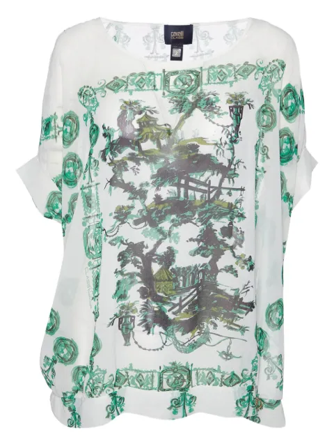 Roberto Cavalli Vintage blusa de archivo con estampado gráfico