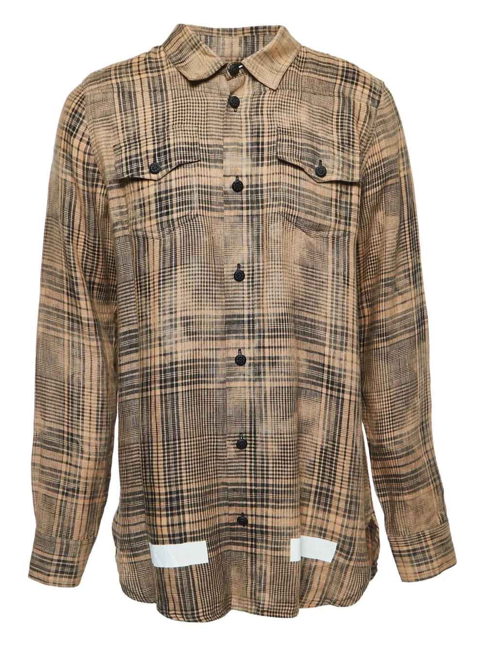 Off-White Pre-Owned plaid long-sleeve shirt | Neutrals | Image 1