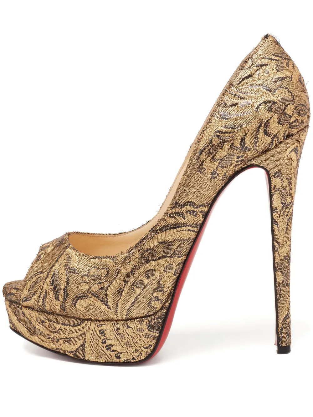 Pre-owned Christian Louboutin 145mm Lady Peep Pumps