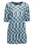 Emporio Armani Pre-Owned zigzag-print linen top - Blue