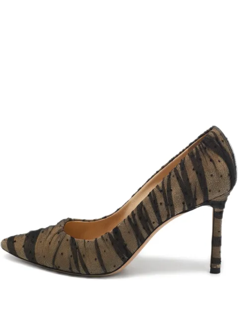Jimmy Choo Pre-Owned 80mm point d'esprit tulle pumps