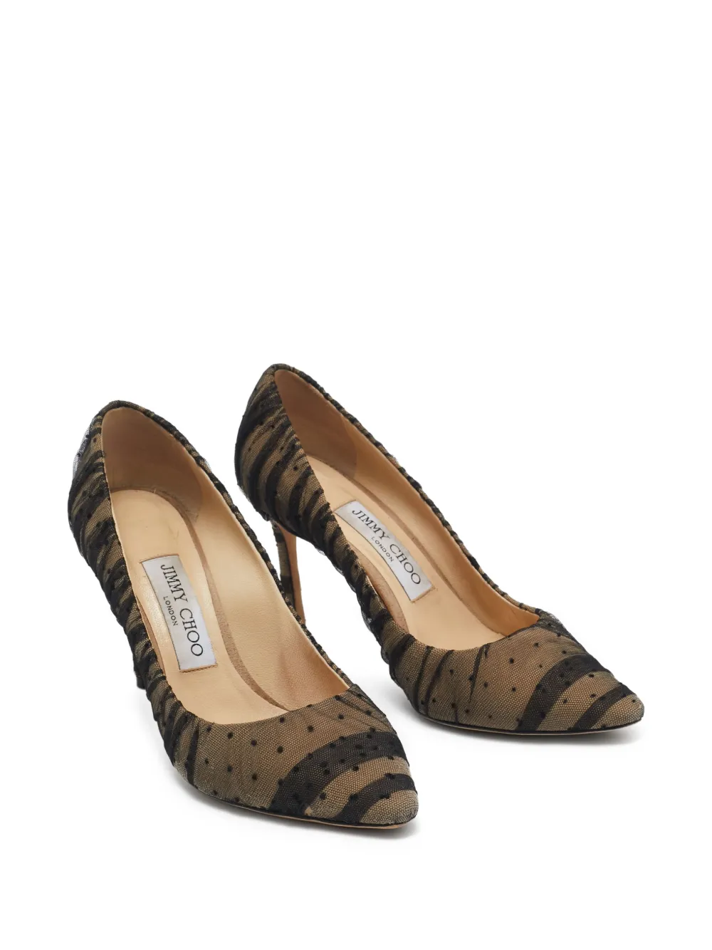 Jimmy Choo Pre-Owned zapatillas de tul point d'esprit con tacón de 80mm | Image 2