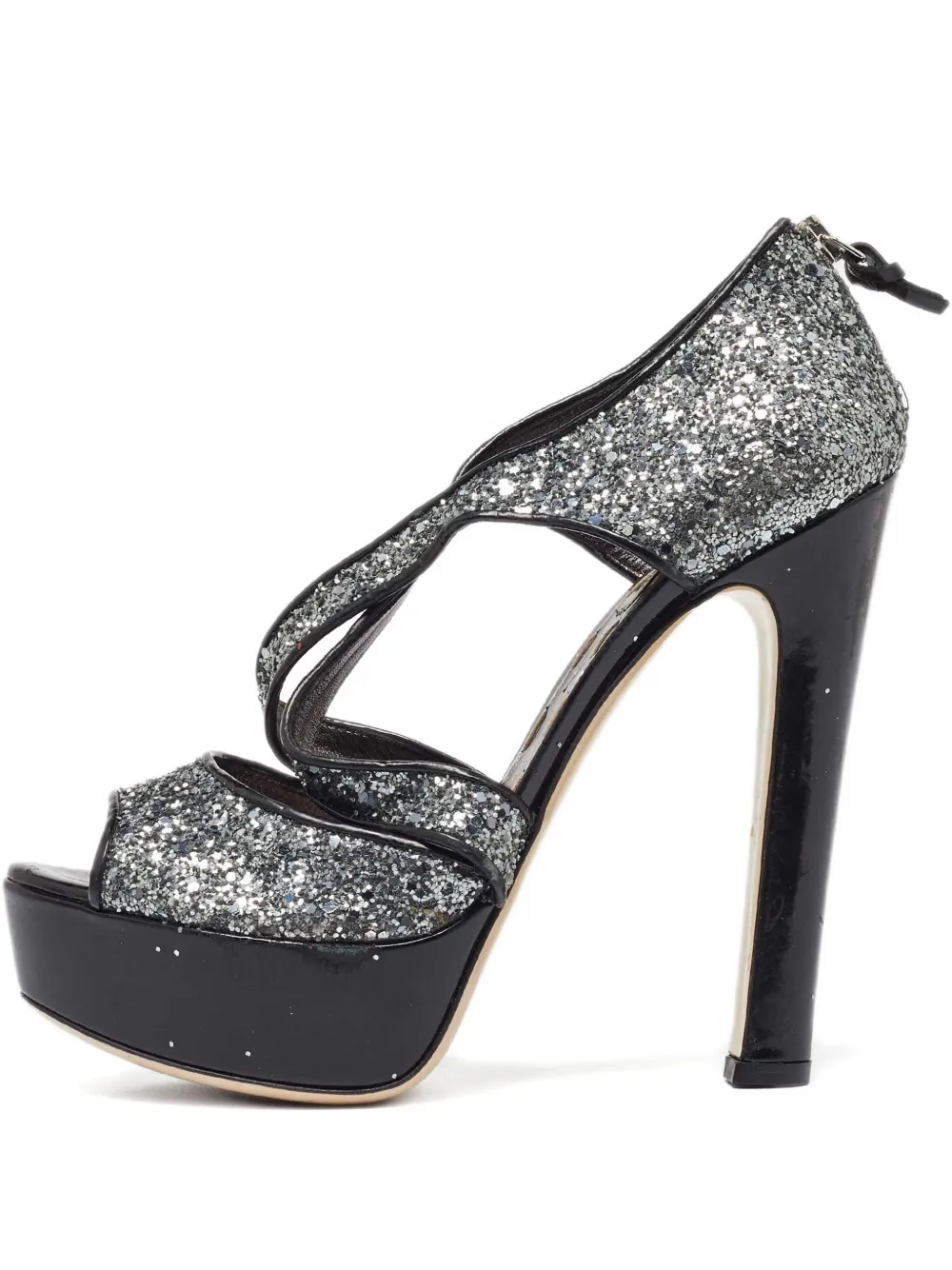 Miu Miu Pre-Owned 140mm leather heeled sandals | Silver | Image 1