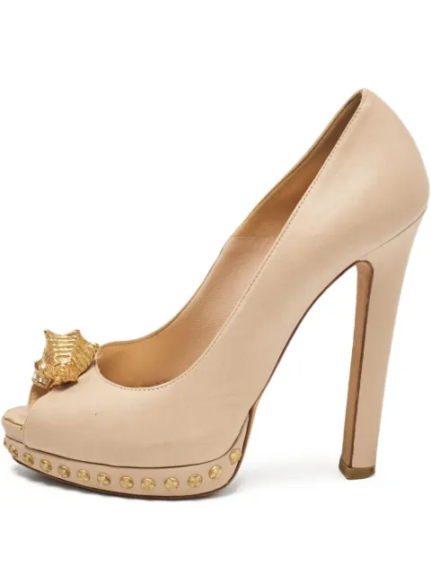 Alexander McQueen Pre-Owned studded peep-toe pumps
