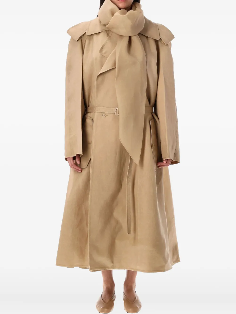 scarf trench coat