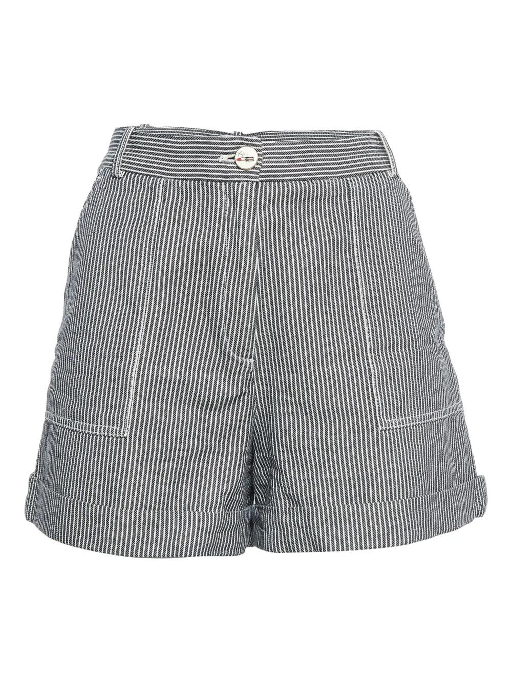 Maje pre-owned striped high-waisted shorts | Black | Image 1
