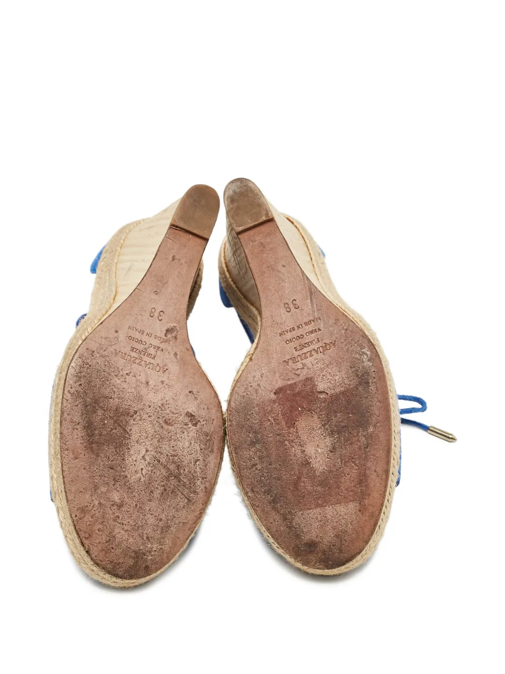 Aquazzura pre-owned 125mm suede wedge espadrilles | Image 2