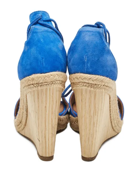 Aquazzura pre-owned 125mm suede wedge espadrilles