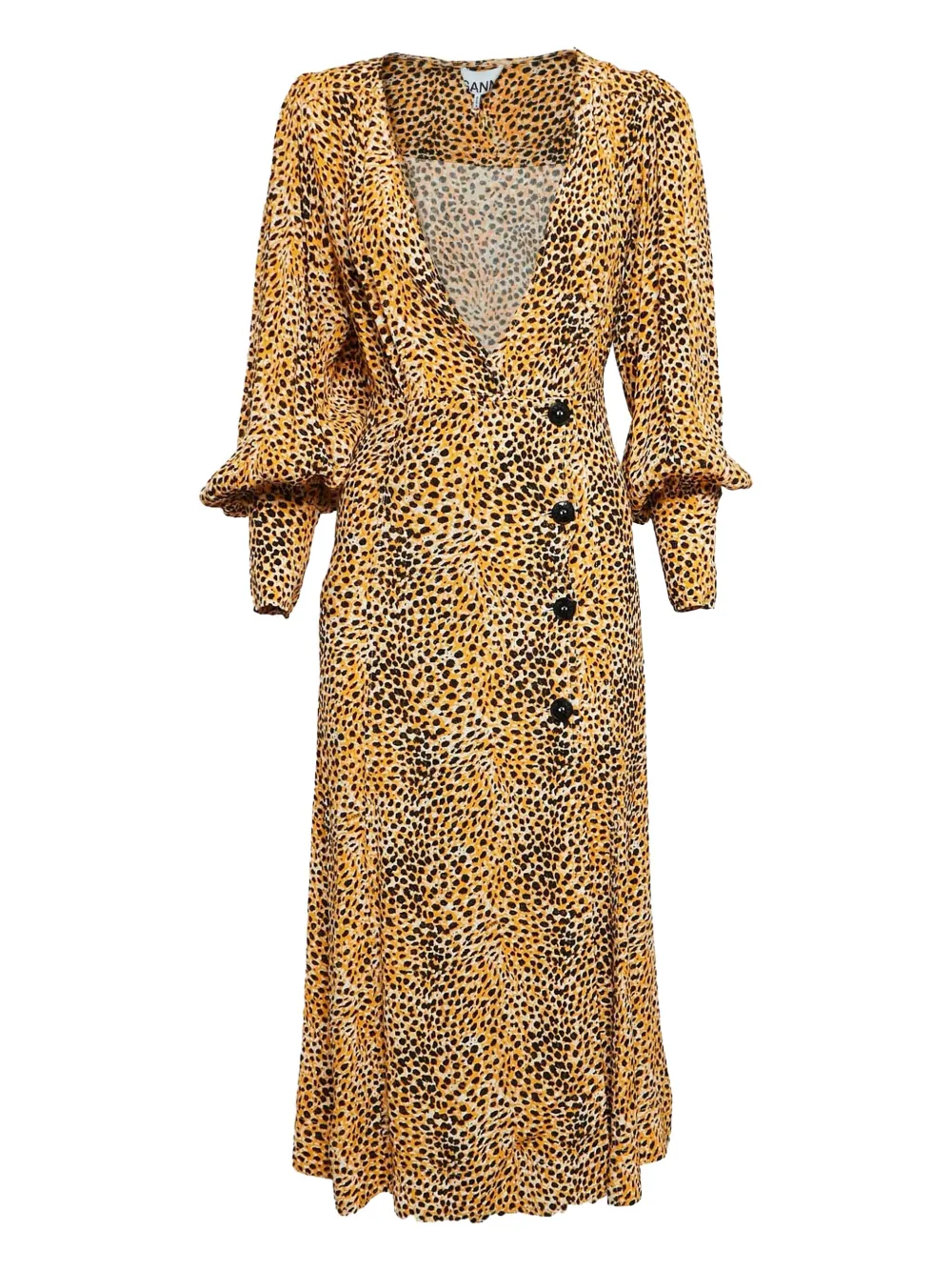 GANNI pre-owned animal-print midi dress | Neutrals | Image 1