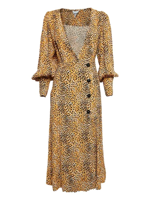 GANNI pre-owned animal-print midi dress 
