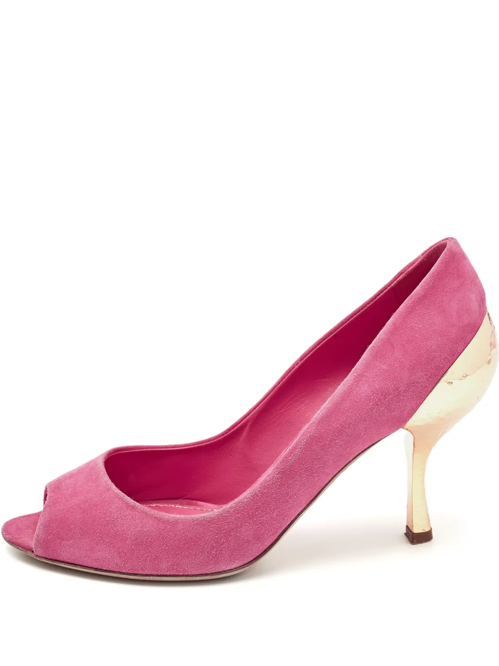 Sergio Rossi Vintage Pre-owned 85mm peep-toe suede pumps | Pink | Image 1