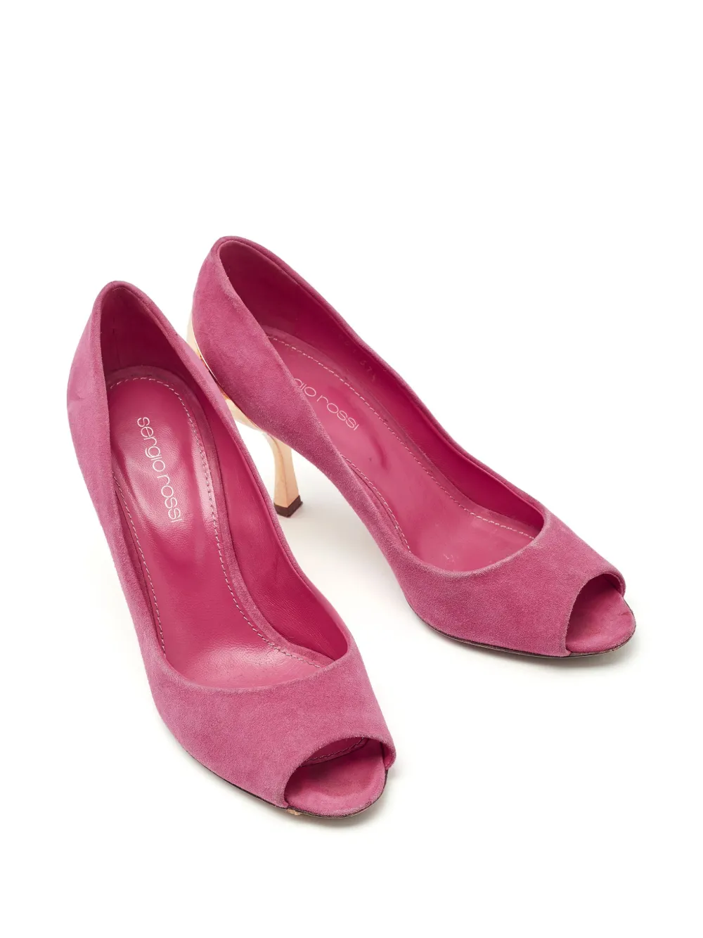 Sergio Rossi Vintage Pre-owned 85mm peep-toe suede pumps | Image 2