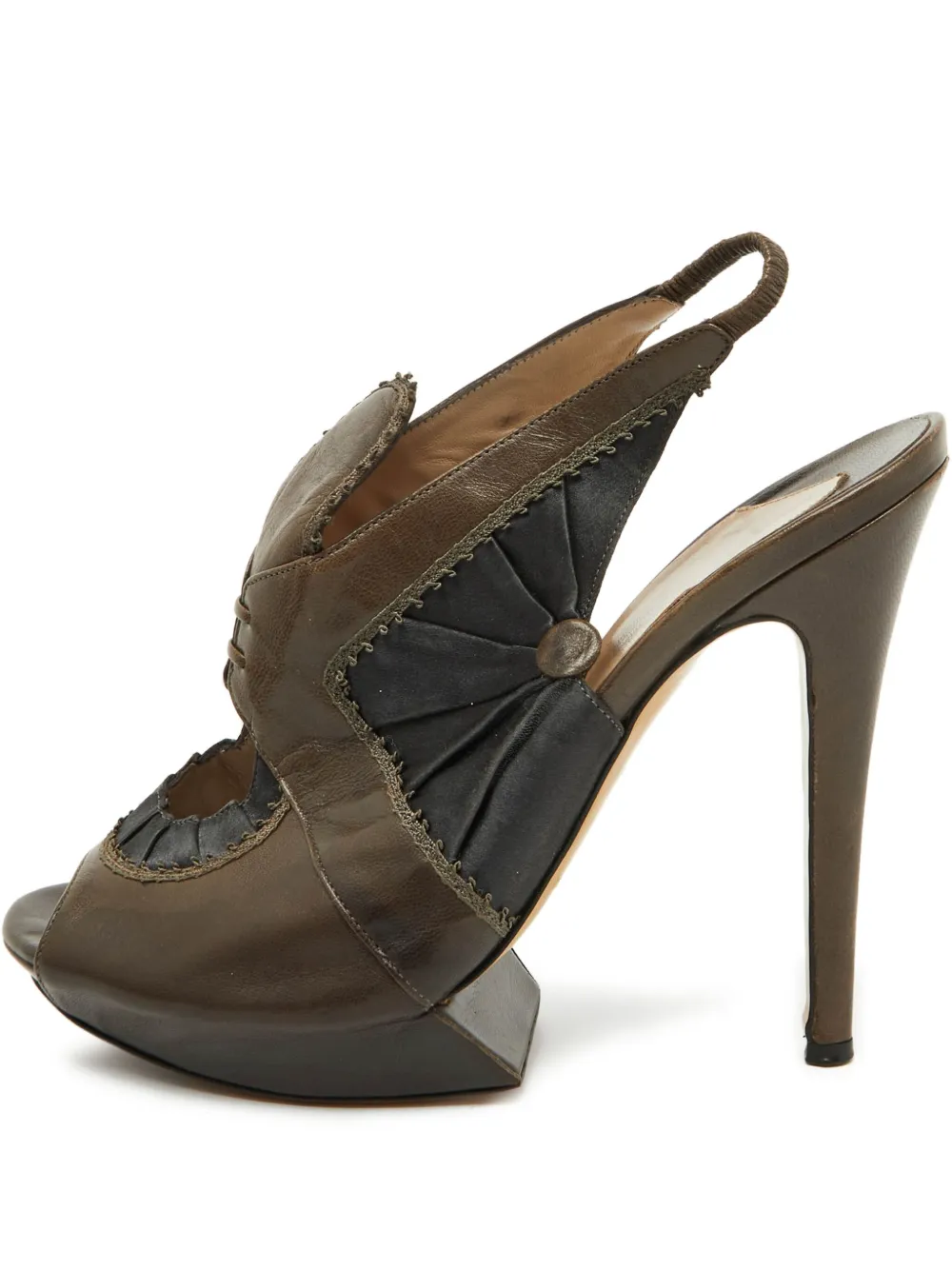 Nicholas Kirkwood pre-owned 125mm slingback peep-toe heels | Brown | Image 1