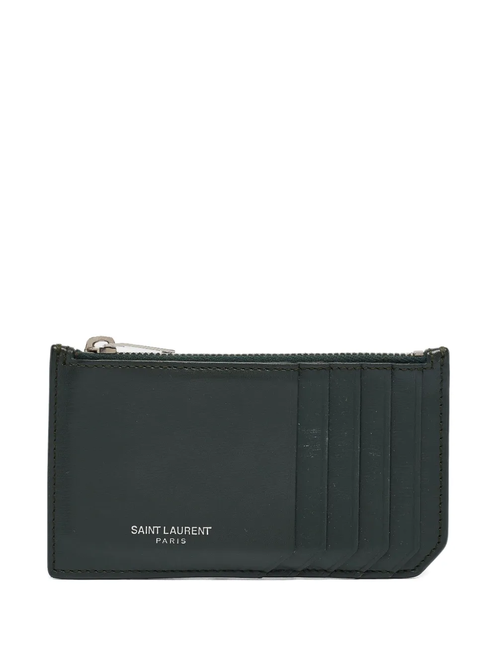 Saint Laurent Pre-Owned 2024 leather zip cardholder | Green | Image 1