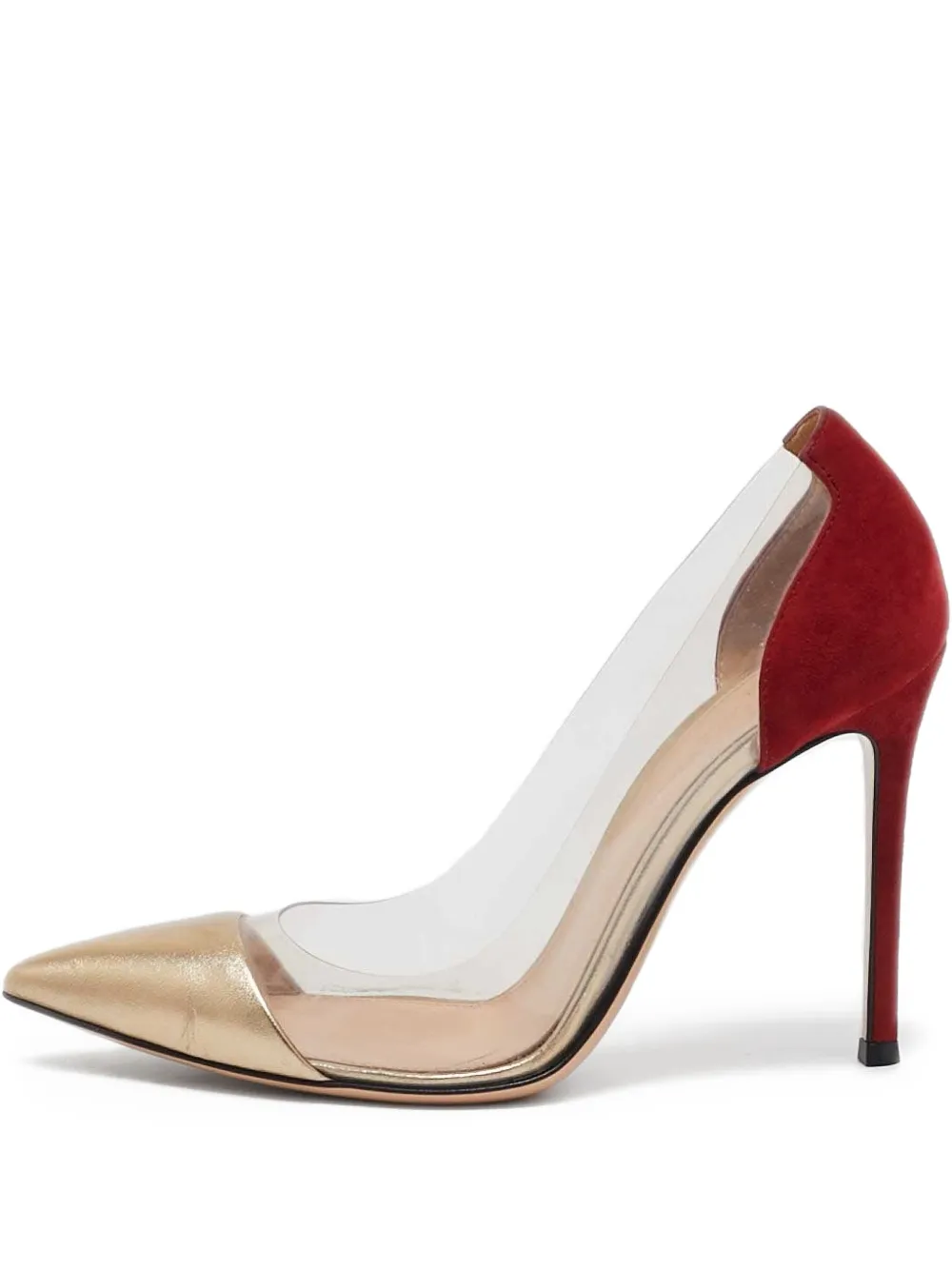 Gianvito Rossi pre-owned 100mm Plexi clear-panel suede pumps | Neutrals | Image 1