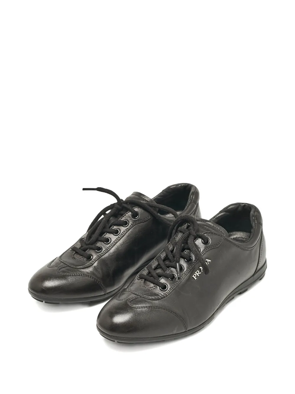 Prada Pre-Owned Leren sneakers - Zwart