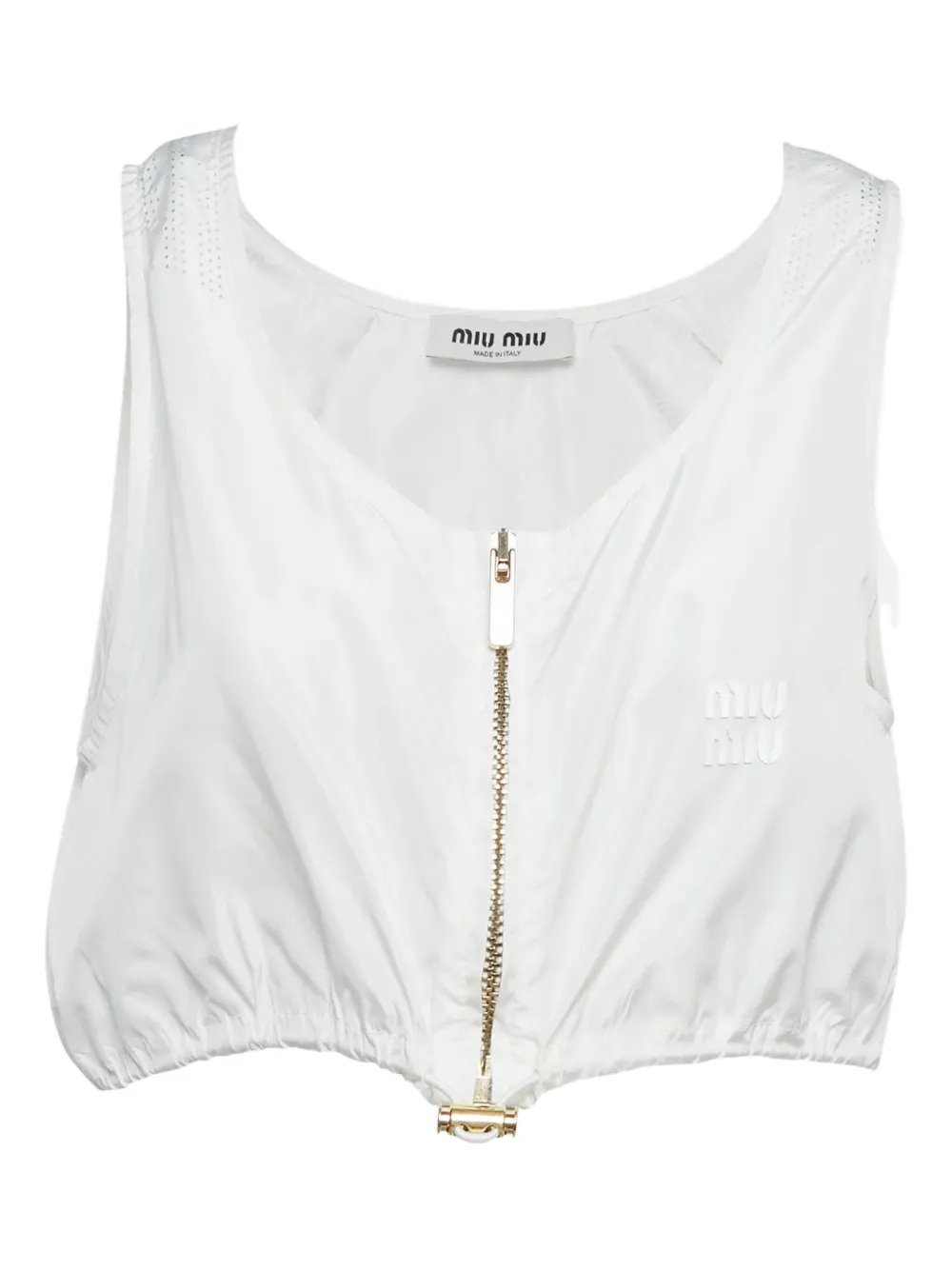 Miu Miu Pre-Owned zip-up cropped top | White | Image 1