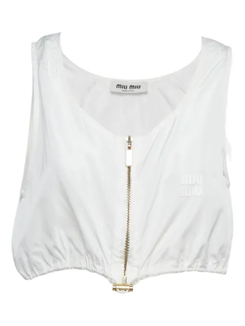 Miu Miu Pre-Owned haut crop à fermeture zippée