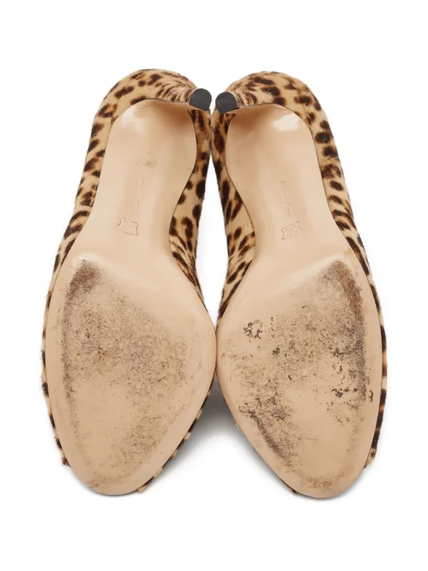 Gianvito Rossi プレオウンド レオパード アンクルブーツ | ブラウン