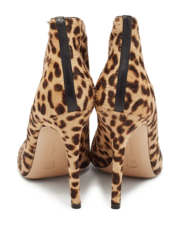 Gianvito Rossi プレオウンド レオパード アンクルブーツ | ブラウン