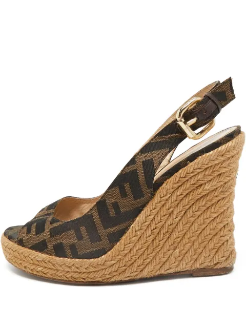Fendi Pre-Owned sandaler med kilklack 140 mm