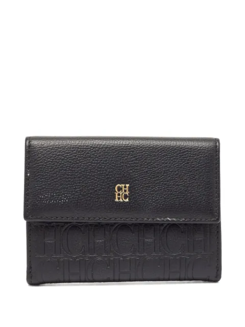 Carolina Herrera Vintage محفظة بملمس مميز ونقش شعار الماركة