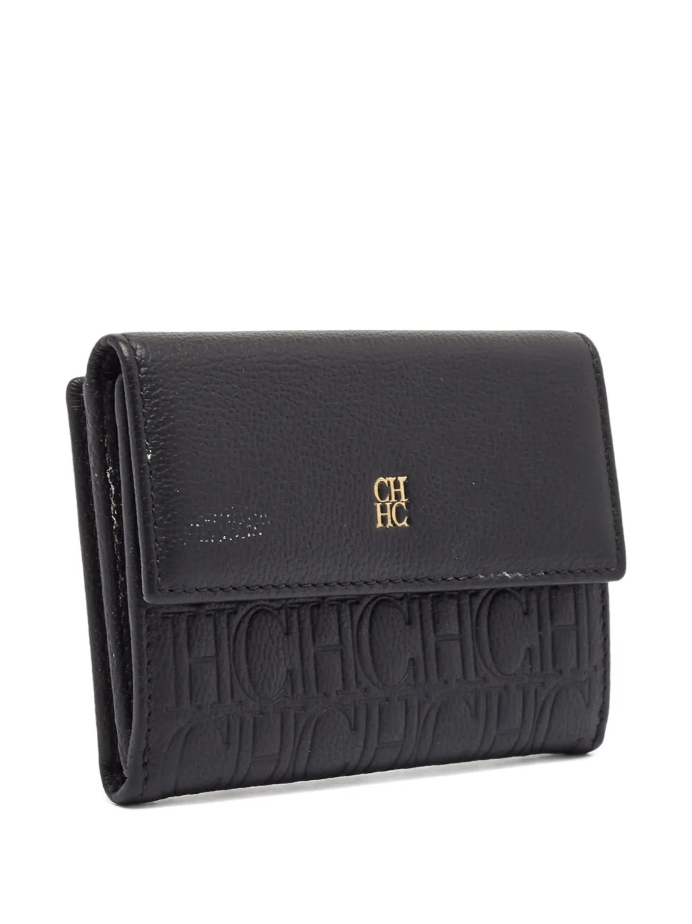 Pre-owned Carolina Herrera Vintage Textured Logo-embossed Wallet
