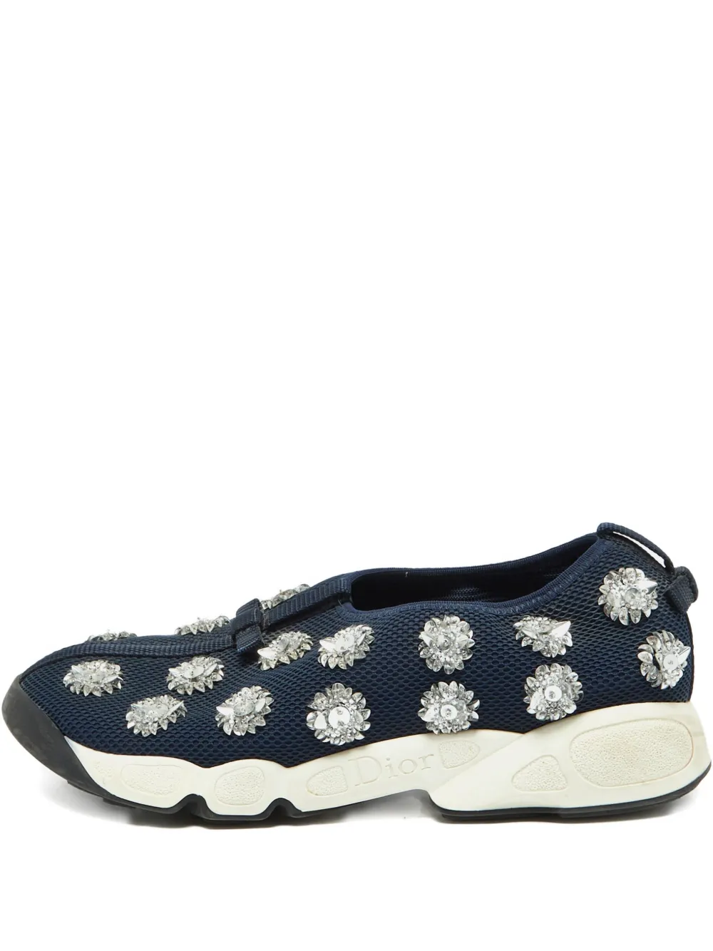Christian Dior Pre-Owned crystal mesh sneakers - ブルー Christian Dior Pre-Owned crystal mesh sneakers - ブルー