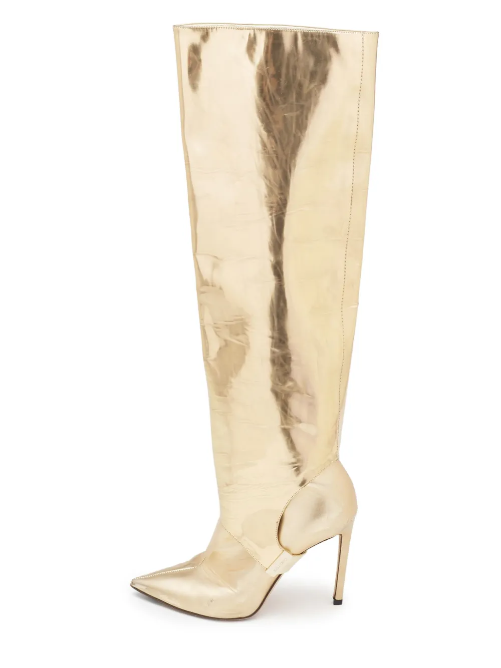 Jimmy Choo Pre-Owned 100mm metallic-leather boots | Gold | Image 1