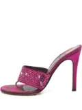 Gina crystal-strap satin slides - Pink