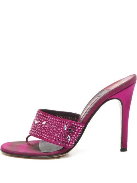 Gina crystal-strap satin slides