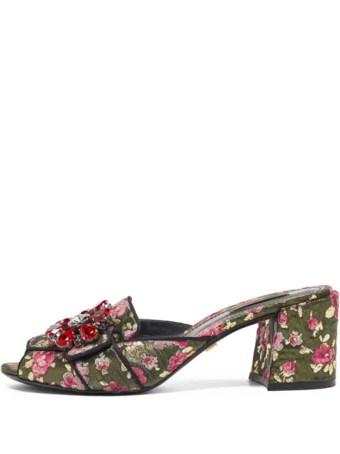 Dolce & Gabbana Pre-Owned صندل جاكار بزهور وكعب 70 ملم