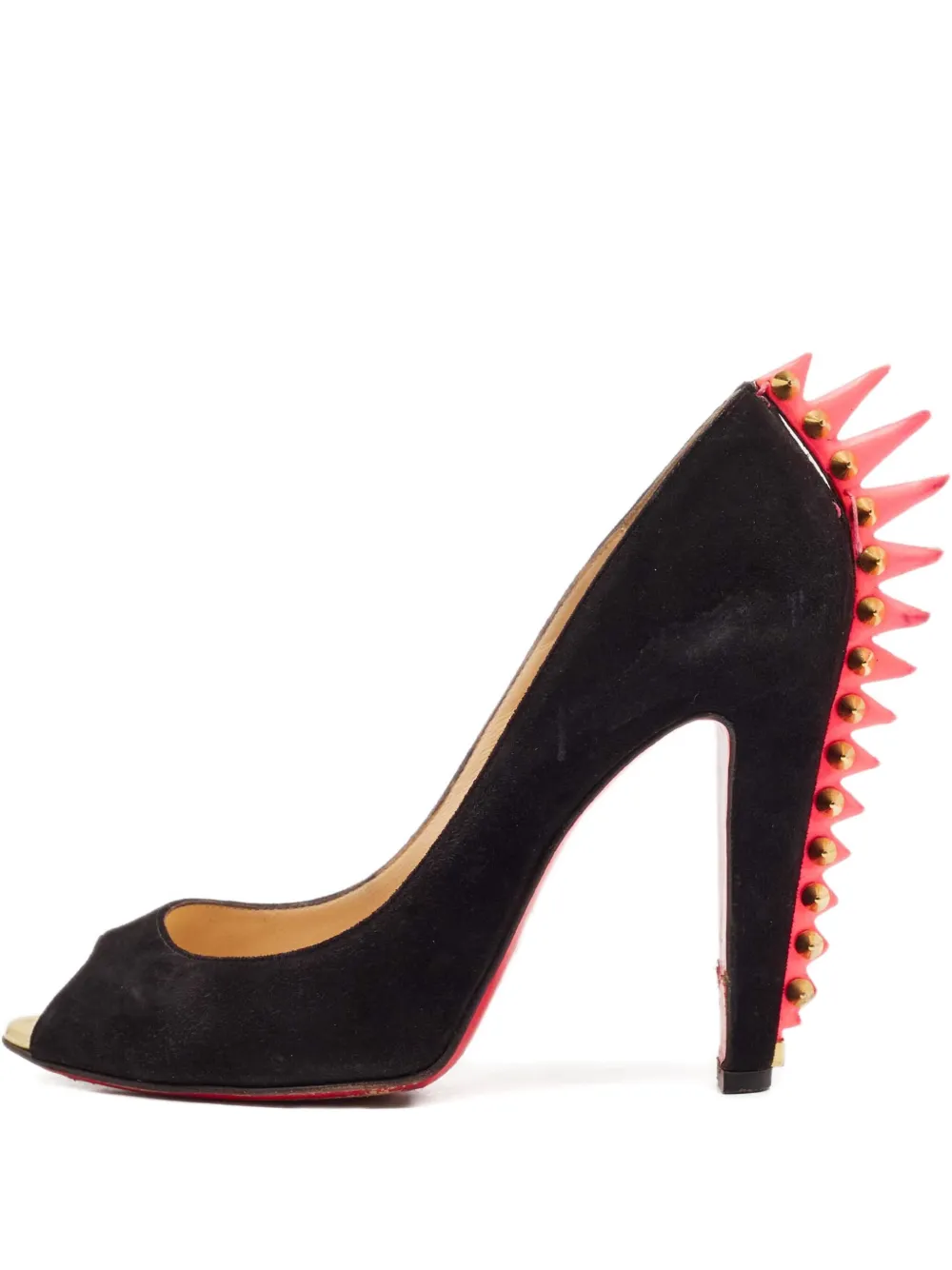 Christian Louboutin Pre-Owned スパイク ピープトゥパンプス 115mm - ブラック Christian Louboutin Pre-Owned スパイク ピープトゥパンプス 115mm - ブラック