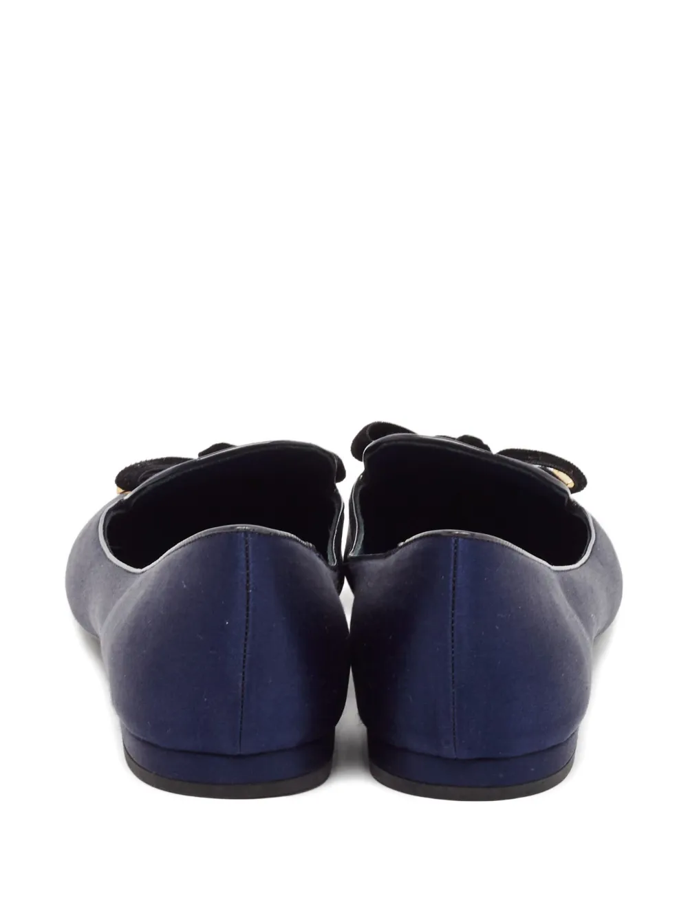 Pre-owned Louis Vuitton Satin Bow-detail Flats