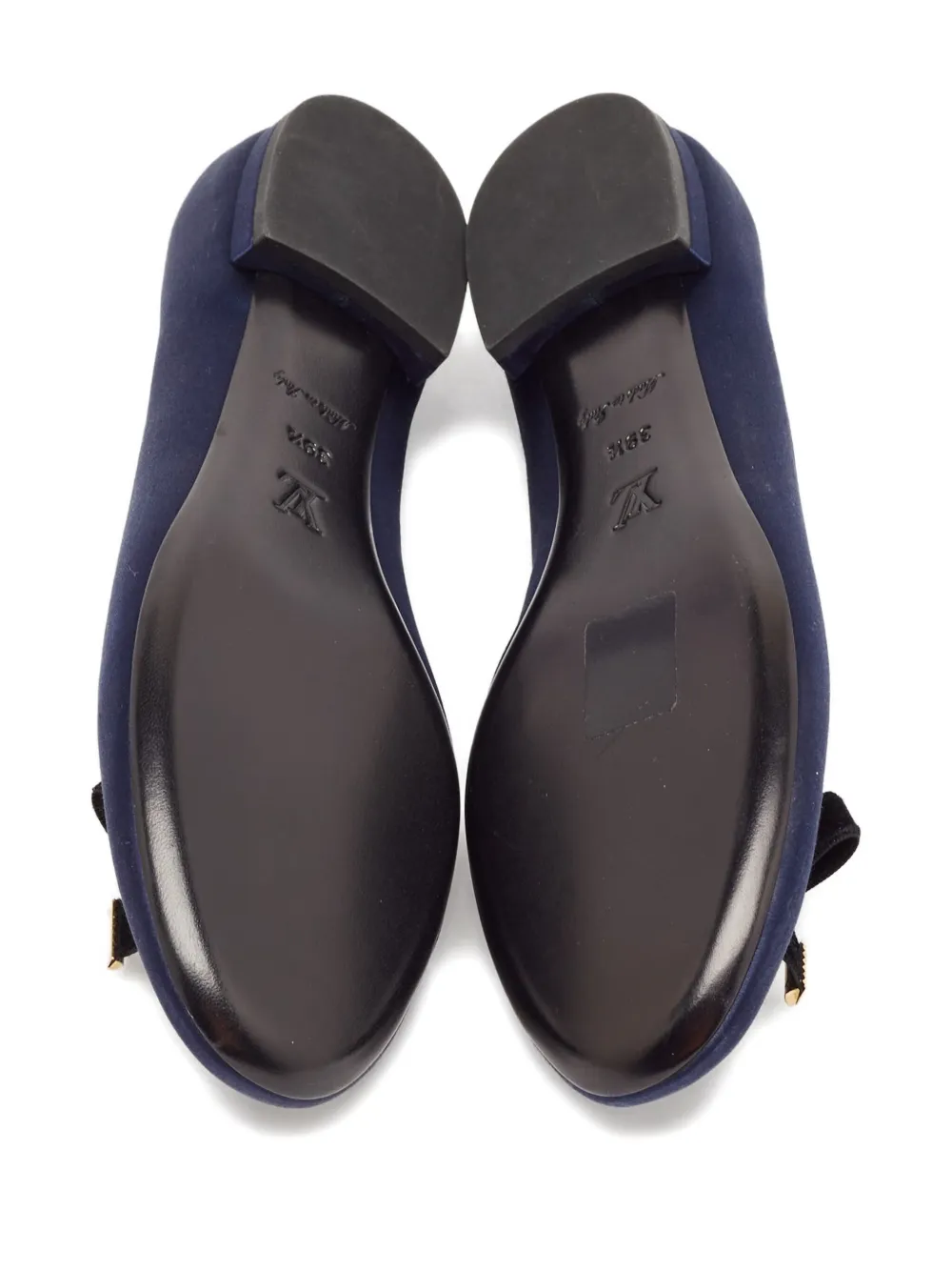 Pre-owned Louis Vuitton Satin Bow-detail Flats