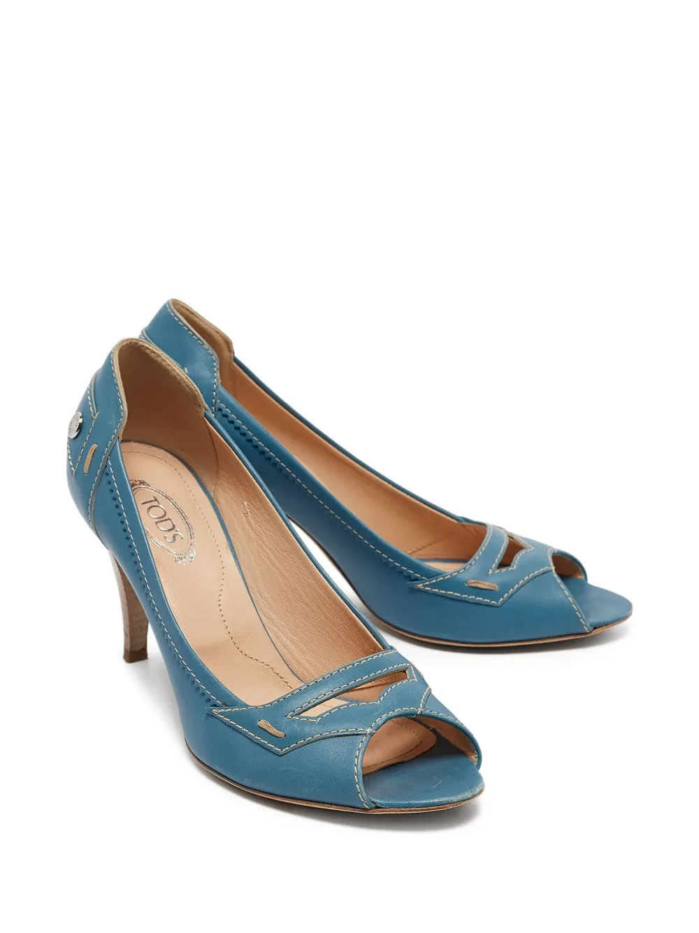 Tod's Vintage 110 mm leren sandalen met hak - Blauw