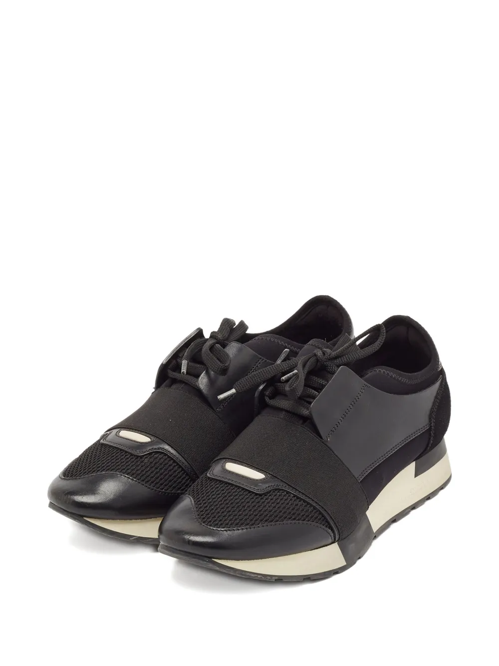 Balenciaga Pre-Owned Leren sneakers met mesh - Zwart