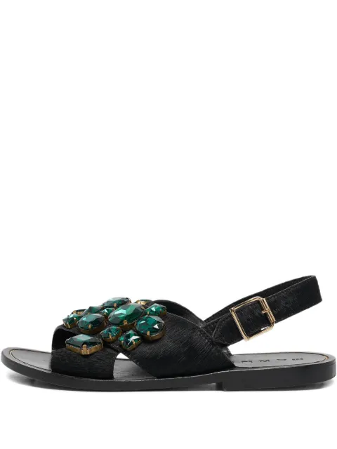 Marni Pre-Owned 크리스털 장식 샌들