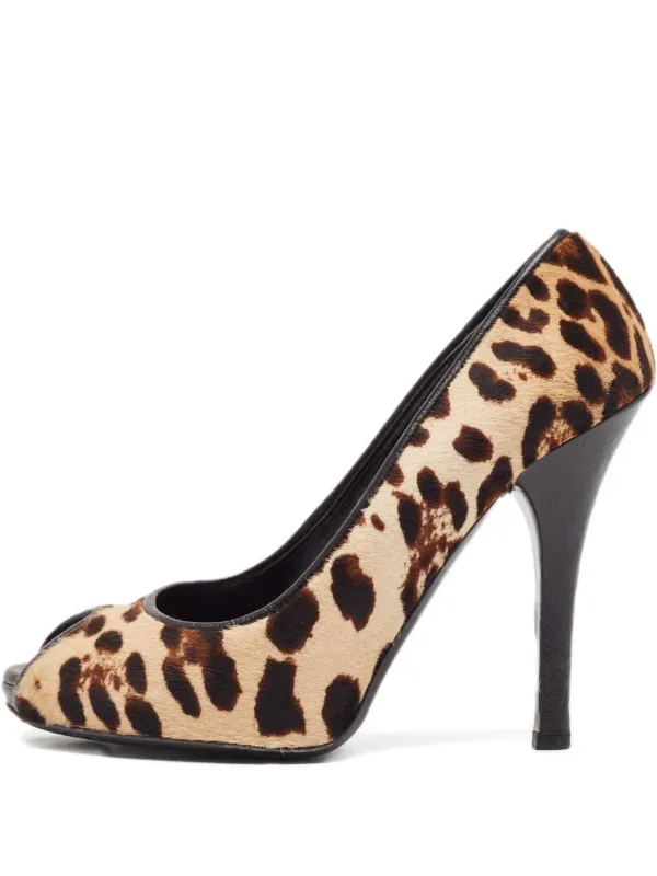 Dolce Gabbana Pre-Owned 120mm leopard-print Heeled Sandals Brown  FARFETCH IN