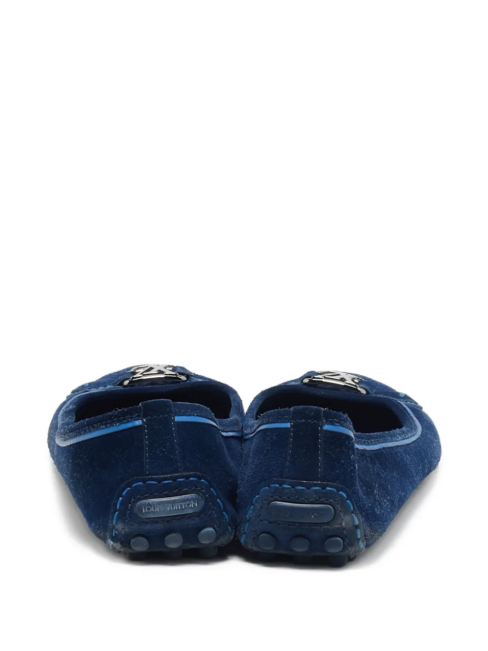 Louis Vuitton Pre-Owned logo-plaque suede loafers | Pre-Owned | Image 2
